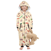 Adorable Christmas Sloths, Fleecy, Zip-Up Onesie Loungewear for Little Kids