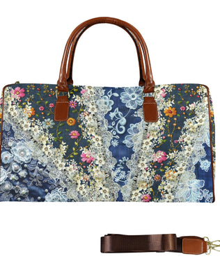 Boho Travel Bag5 Large Capacity Travel Bag-Large (Brown Short Patch) (1737)