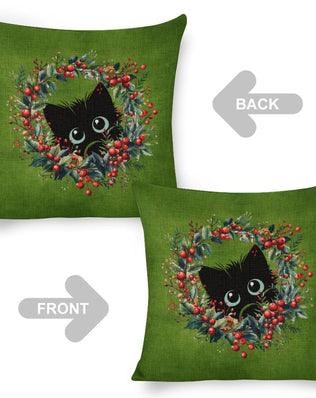 Set of 2 Cushion Covers with Cute Christmas Designs