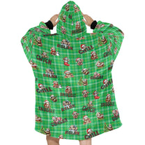 Gorgeously Soft and Snuggly Blanket Hoodie With Christmas  Sloths on Tartan Design