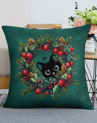 Set of 2 Cushion Covers with Cute Christmas Designs