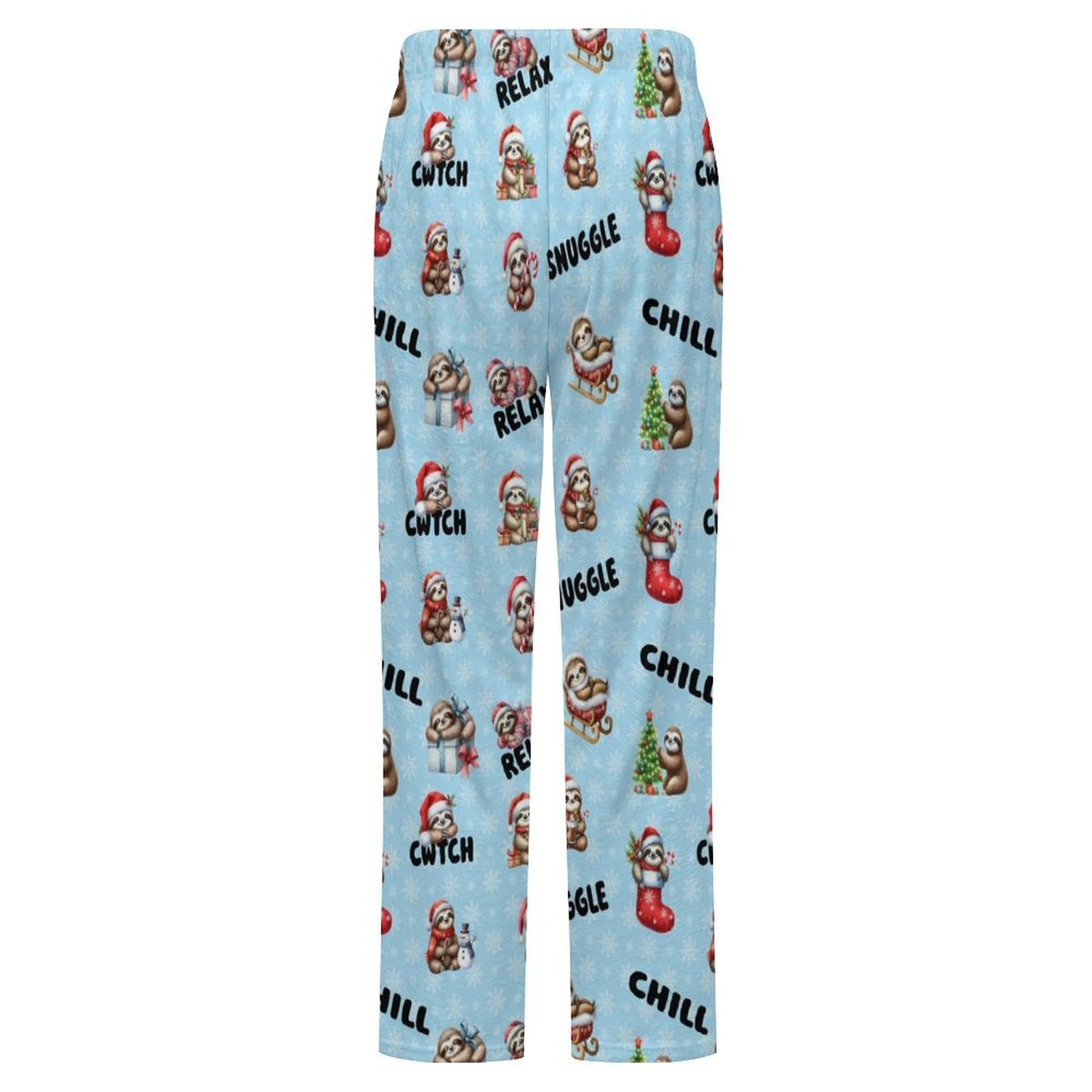 Fleecy Feel Loungewear / PJ Bottoms with Cute Sleepy Christmas Sloths