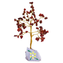 Pretty Indian Gemstone Trees, Handmade with Real Gemstones and Mounted on a Gemstone Rock Base