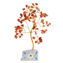 Pretty Indian Gemstone Trees, Handmade with Real Gemstones and Mounted on a Gemstone Rock Base