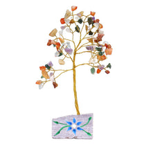 Pretty Indian Gemstone Trees, Handmade with Real Gemstones and Mounted on a Gemstone Rock Base