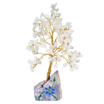 Pretty Indian Gemstone Trees, Handmade with Real Gemstones and Mounted on a Gemstone Rock Base
