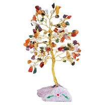 Pretty Indian Gemstone Trees, Handmade with Real Gemstones and Mounted on a Gemstone Rock Base