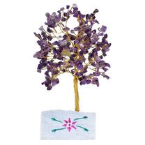 Pretty Indian Gemstone Trees, Handmade with Real Gemstones and Mounted on a Gemstone Rock Base