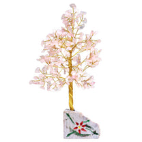 Pretty Indian Gemstone Trees, Handmade with Real Gemstones and Mounted on a Gemstone Rock Base
