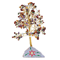 Pretty Indian Gemstone Trees, Handmade with Real Gemstones and Mounted on a Gemstone Rock Base